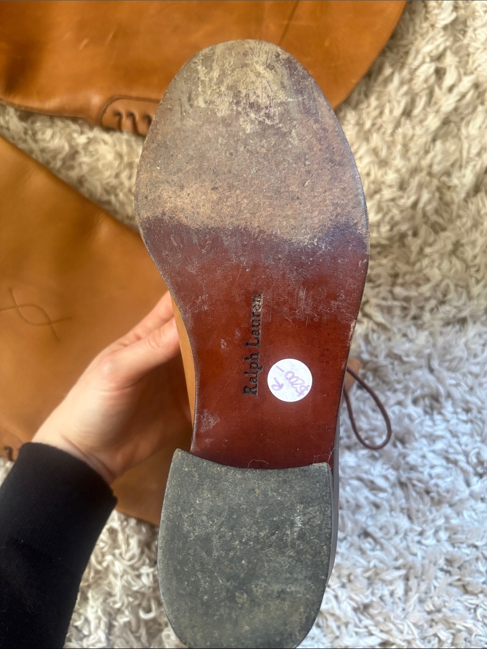 Vintage Ralph Lauren Women's Over-the-Knee Lace-Up Leather Boots - Picture 5 of 5